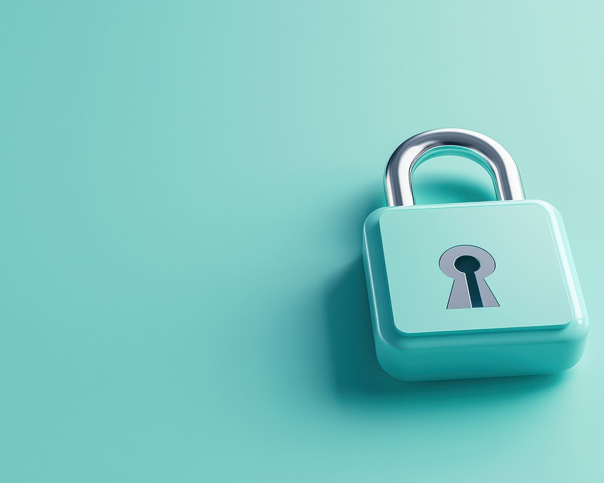 Mint green padlock