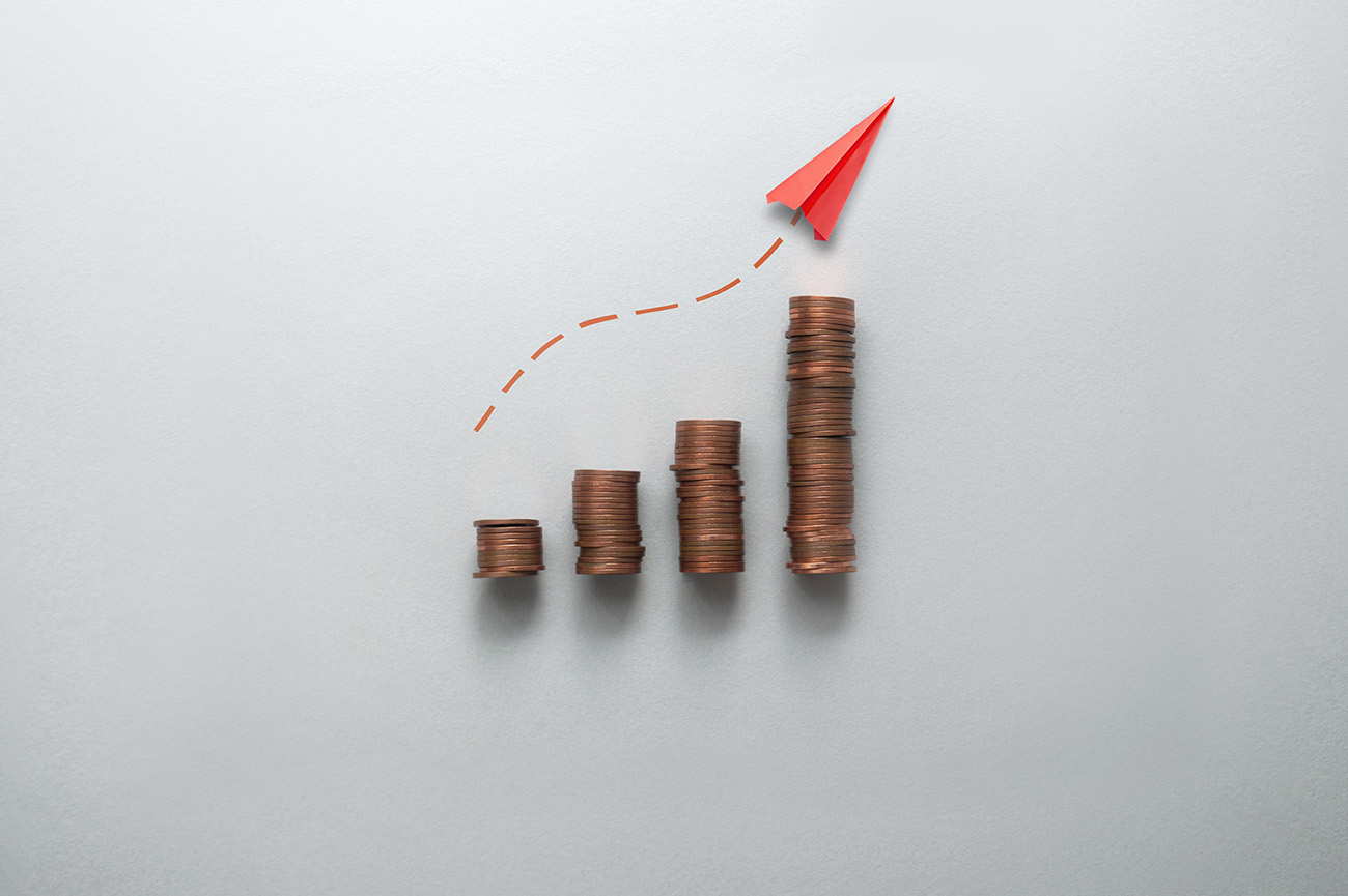 stacks of pennies in varying heights