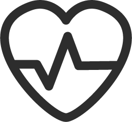 Heart shape with cardiac rhythm